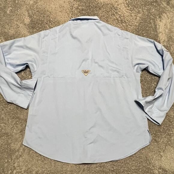 Columbia Shirt Mens Medium Light Blue PFG Performance Fishing Ling Sleeve - Picture 3 of 7
